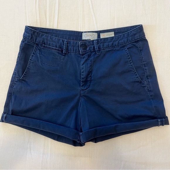 Chino by Anthropologie Relaxed shorts Blue roll up hem Casual - Picture 7 of 11